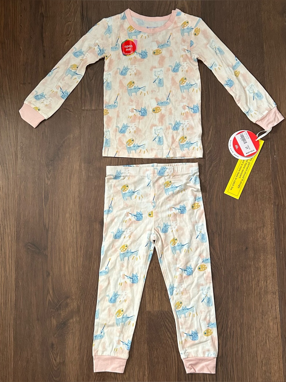 Magnetic Me Arts & Cats PJ Set 2T Long Sleeve Pants NWT